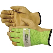 KINCO Kinco Enhanced Visibiliy Pigskin Leather Gloves with Hi-Vis Mesh Back 908-XL